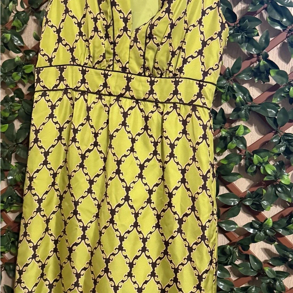 Kate Spade Chartreuse Vine Patterned Dress